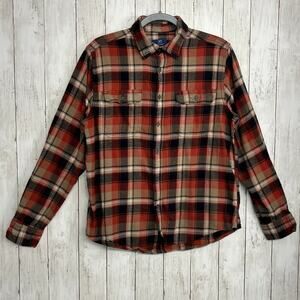 George Long Sleeve Soft Plaid Flannel Gorpcore Cabin Camping Button Up Shirt